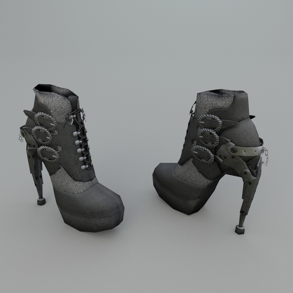 Lowpoly Steampunk Boot preview image 1